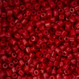 9/0 Czech 3-Cut Seed Beads Opaque Medium Red 13g