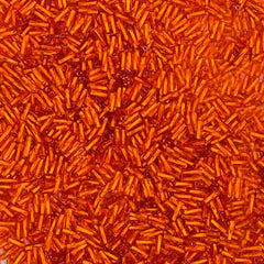 #3 Twisted Czech Bugle Beads Silver Lined Orange 25g Bag