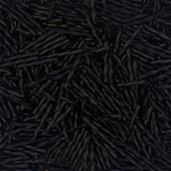 20mm Twisted Czech Bugle Beads Opaque Black 25g Bag