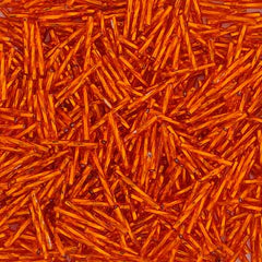 25mm Twisted Czech Bugle Beads Silver Lined Orange 25g Bag