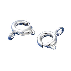 6mm Silver Spring Ring Clasp 10/pk