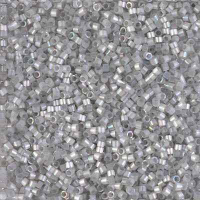 11/0 Delica Bead #1871 Silk Smoke Grey AB Inside Dyed 5.2g