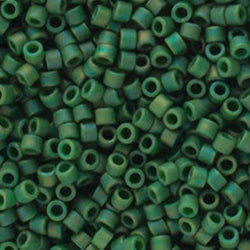 11/0 Delica Bead #2312 Frosted Glazed Rainbow Green 5.2g