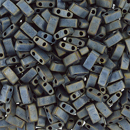 Half Tila Beads #2002 Metallic Matte Silver Grey 5.2g