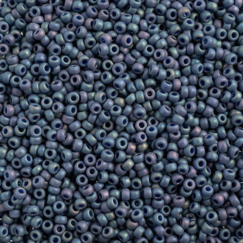 11/0 Miyuki Seed Beads #4703 Frosted Glazed Rainbow Navy 22g