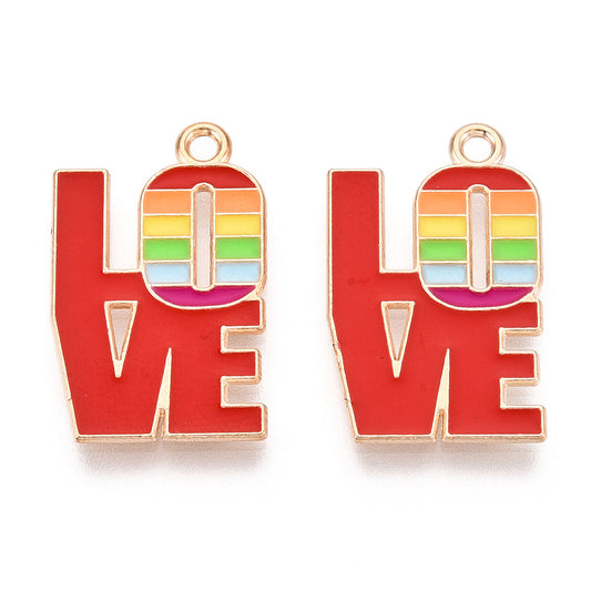 Pride Enamel Love Charm 5/pk