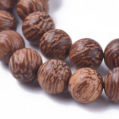 Wood Round Beads 8mm Natural Dragon Tree 15-16" Strand