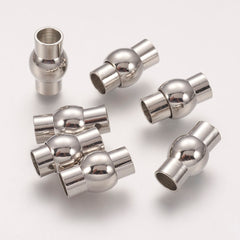 Magnetic Tube Clasp 17x10mm Nickel (6mm Hole) 1/pk