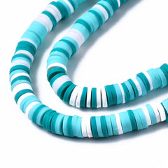 Polymer Clay Heishi Beads, Turquoise Mix 15-16" Strand