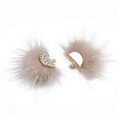 Faux Mink Fur Tassels 1.25" Tan 2/pk