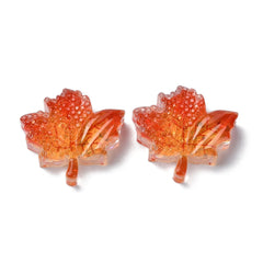 Resin Cabochon Maple Leaf 4/pk