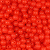 Round Plastic Beads 6mm Frosted Fire Red Approx 1000/pk