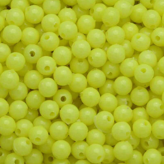 Round Plastic Beads 6mm Opaque Chartreuse Approx 1000/pk