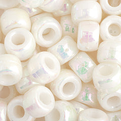 Pony Beads 100/pk - White Iris