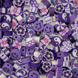 Craft Beads Clay Mixed Shapes Purple 120/pk
