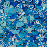 Craft Beads Clay Mixed Shapes Blue 120/pk
