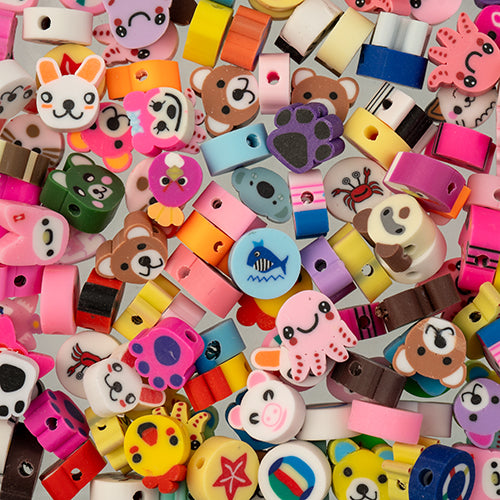 Craft Beads Clay Mixed Shapes Animals 120/pk