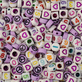 Craft Beads Plastic Disc/Cube Purple Mix 72g