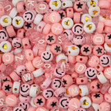 Craft Beads Plastic Disc 7mm Pink Mix 72g