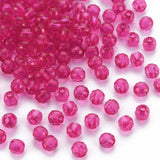 Faceted Plastic Beads 4mm Transparent Fuchsia 25g