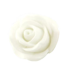 Resin Cabochons, Flower 15mm White 10/pk