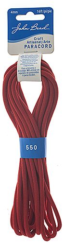 Corde Parachute 4mm Rouge 16ft