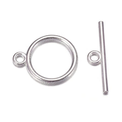 Toggle Clasp Round 15mm Silver 10/pk