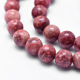 Marble Cranberry Beads 6mm Round (Natural/Dyed) 15-16" Strand