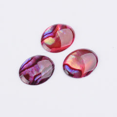 Shell Cabochons, Abalone Oval 8x10mm Pink 2/pk