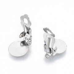 Clip On Earrings 10mm Flat Pad Stainless Steel 10/pk