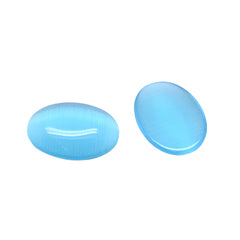 Cat Eye Cabochon Oval 18x13mm Light Blue 10/pk
