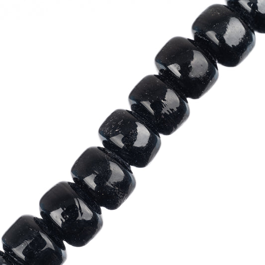 Glass Crow Beads 7x9mm Black 30/Strand