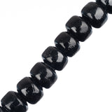 Glass Crow Beads 7x9mm Black 8" Strand