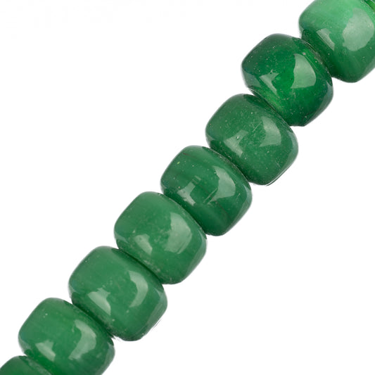 Glass Crow Beads 7x9mm Green 30/Strand