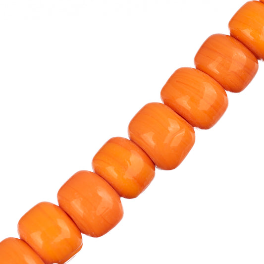 Glass Crow Beads 7x9mm Orange 30/Strand