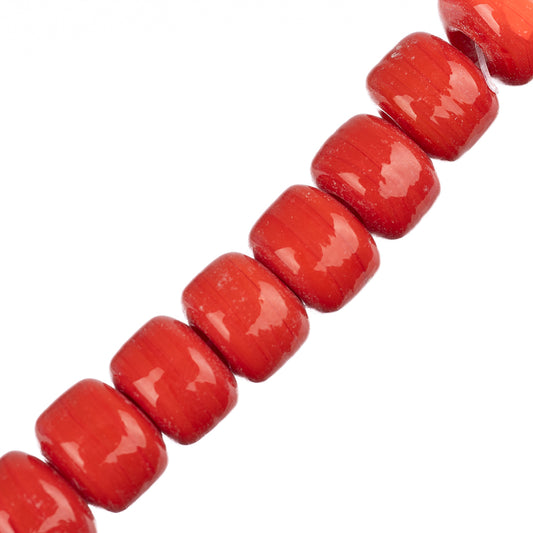 Glass Crow Beads 7x9mm Red 30/Strand