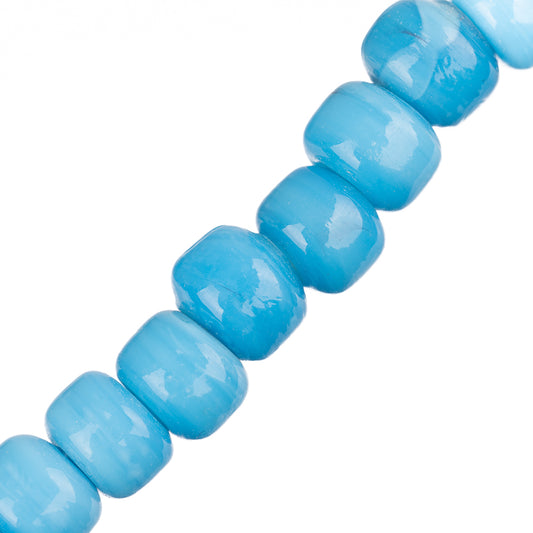 Glass Crow Beads 7x9mm Turquoise Blue 30/Strand
