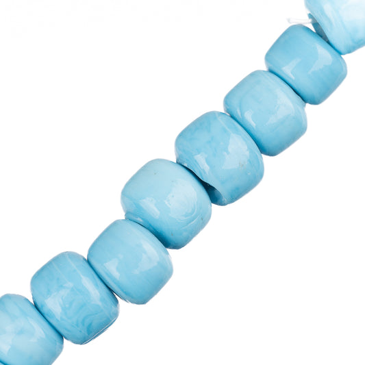 Glass Crow Beads 7x9mm Turquoise 30/Strand