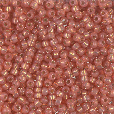 11/0 Miyuki Seed Beads #0553 Silver Lined Salmon 22g