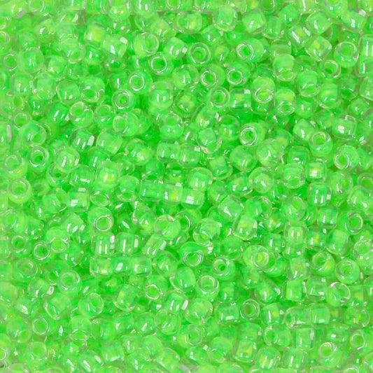 15/0 Toho Seed Beads #805 Luminous Neon Green 8-9g Vial