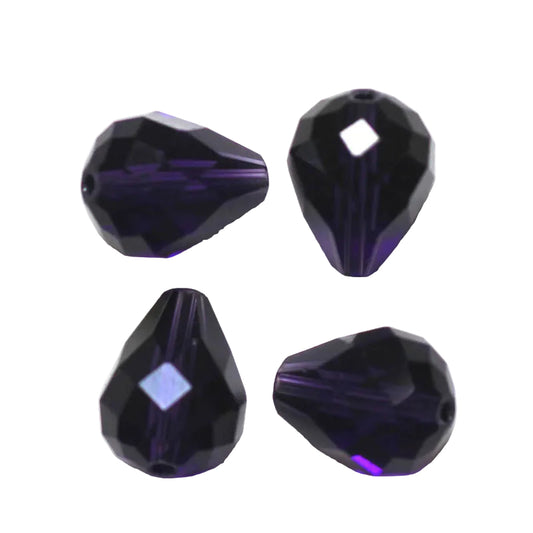 K9 Glass Teardrop Beads 8x6mm Purple Velvet 10/pk