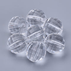 Faceted Beads 22mm Plastic 500g - Crystal