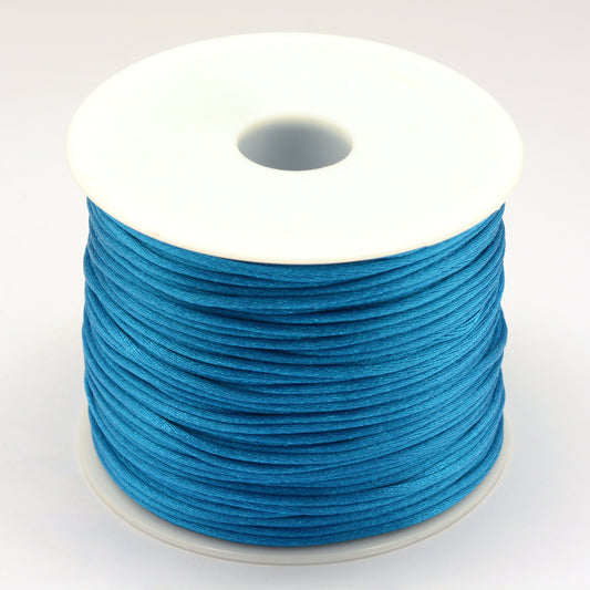 Satin Rattail Cord 1.5mm Turquoise Blue 100yd
