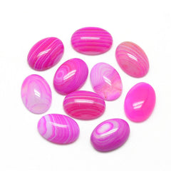 Gemstone Cabs, Oval 13x18mm Agate Hot Pink (Natural/Dyed) 2/pk