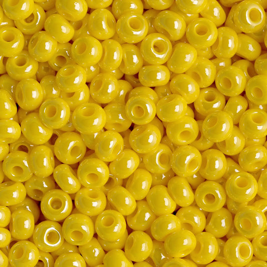 8/0 Czech Seed Beads #88110V Opaque Yellow Luster 22g