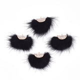Faux Mink Fur Tassels, Black 2/pk