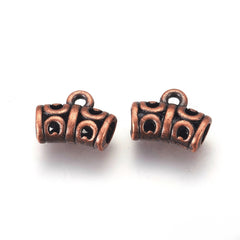 Bead Bails Curved Tube 10x12mm Antique Copper 10/pk