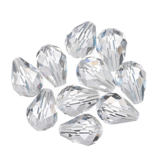 K9 Glass Teardrop Beads 10x8mm Crystal 10/pk
