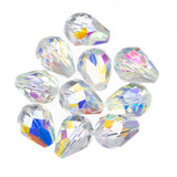 K9 Glass Teardrop Beads 10x8mm Crystal AB 10/pk