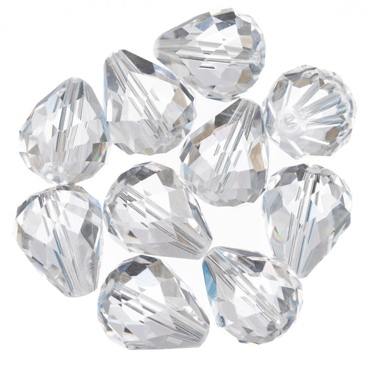 K9 Glass Teardrop Beads 12x10mm Crystal 10/pk